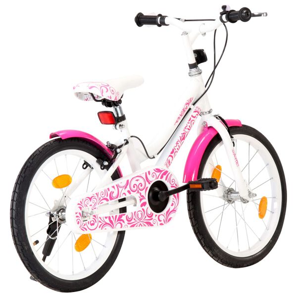 vidaXL V&eacute;lo pour enfants 18 pouces Rose et blanc