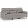 vidaXL Canap&eacute; 3 places et oreillers et coussins Gris clair 180cm Tissu