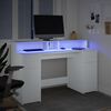 vidaXL Bureau avec lumi&egrave;res LED blanc 140x55x91 cm bois d'ing&eacute;nierie