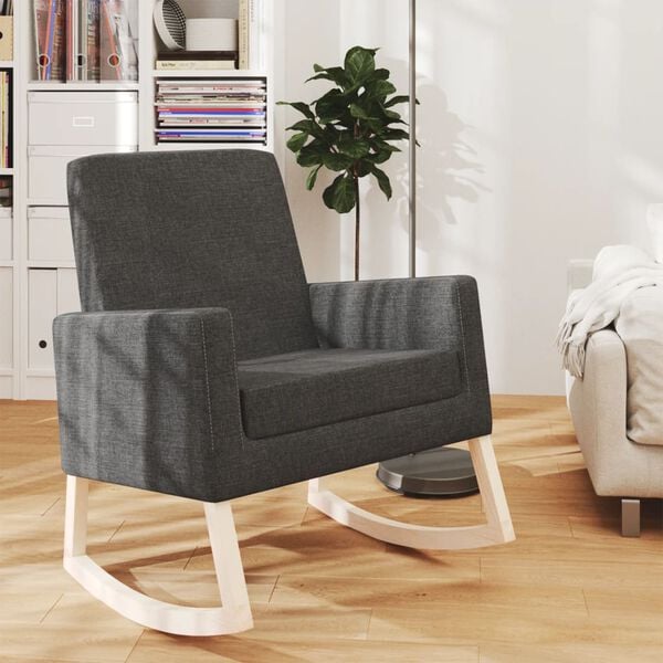 vidaXL Chaise à bascule Gris foncé Tissu
