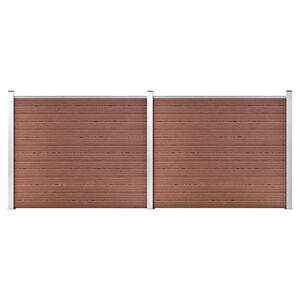 vidaXL Ensemble de panneau de cl&ocirc;ture WPC 353x146 cm Marron