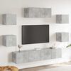 vidaXL Ensemble de meubles TV 7 pcs Gris b&eacute;ton Bois d'ing&eacute;nierie