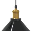vidaXL Lampe suspendue réglable hauteur E27 noir brillant Ø22 cm métal
