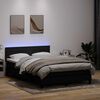 vidaXL Sommier &agrave; lattes de lit avec matelas et LED noir 160x210 cm velours