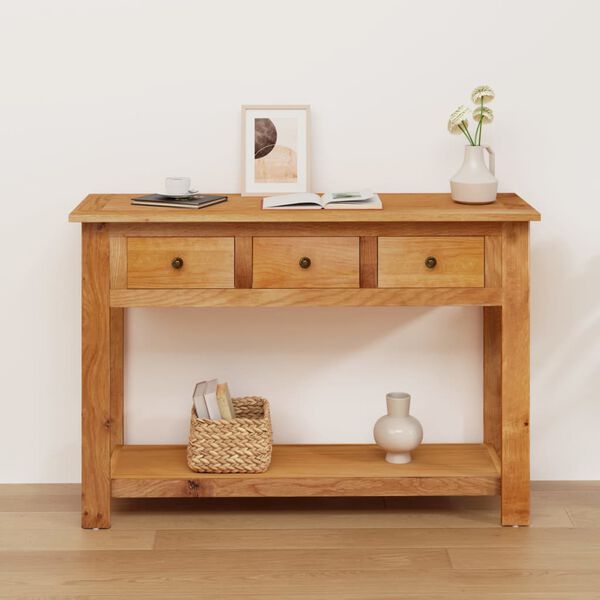 vidaXL Table console 110x35x75 cm Bois de ch&ecirc;ne solide