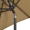 vidaXL Parasol de jardin avec lumi&egrave;res LED taupe 200x211 cm aluminium