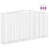 vidaXL Paniers &agrave; gabions arqu&eacute;s 10 pcs 400x50x200/220 cm Fer galvanis&eacute;