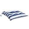 vidaXL Coussins de chaise lot de 6 rayures bleues blanches 50x50x7 cm