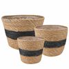 vidaXL 3 pc Naturel et noir &Oslash;26 x 19 cm 100 % Herbe de mer