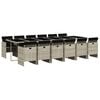vidaXL Ensemble &agrave; manger de jardin et coussins 13 pcs gris clair rotin