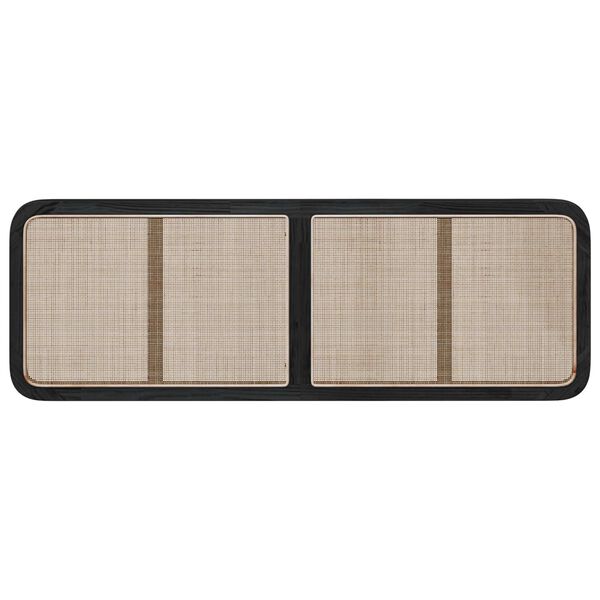 vidaXL T&ecirc;te de lit avec t&ecirc;te de lit Noir 160 x 55 x 3 cm Rotin