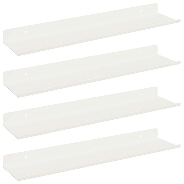 vidaXL &Eacute;tag&egrave;re flottante 4 pcs Blanc 40 x 9 x 2,5 cm Acier