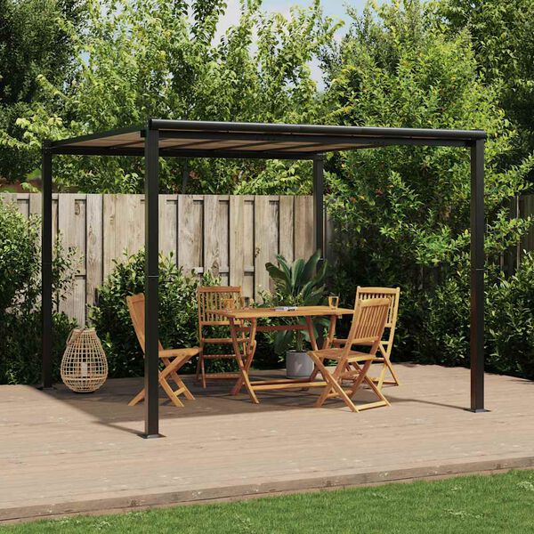 vidaXL Tonnelle de jardin anthracite 3x3 m aluminium