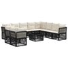 vidaXL Ensemble de canap&eacute; de jardin 11 pcs Noir polyrotin
