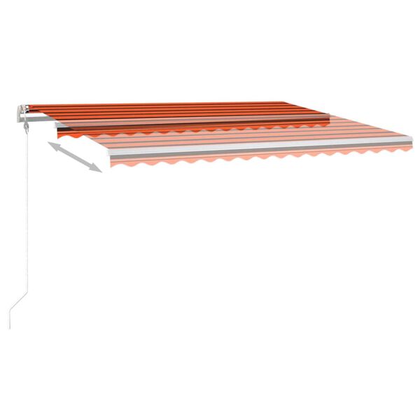 vidaXL Auvent automatique capteur de vent/LED 400x300 cm Orange/marron