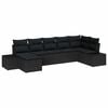 vidaXL Ensemble de canap&eacute; de jardin 7 pc Noir polyrotin