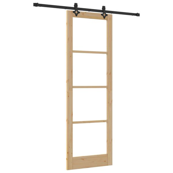 vidaXL Porte coulissante ORKDAL Naturel et Noir 78 x 232 cm