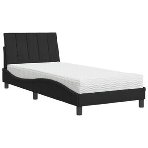 vidaXL Lit avec matelas Hanko noir 90x190 cm velours