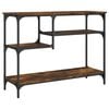 vidaXL Table console avec &eacute;tag&egrave;res ch&ecirc;ne fum&eacute; 100x35x75 cm