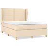 vidaXL Sommier &agrave; lattes de lit avec matelas Cr&egrave;me 140x190 cm Tissu