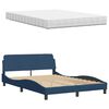 vidaXL Lit avec matelas bleu 120x200 cm tissu