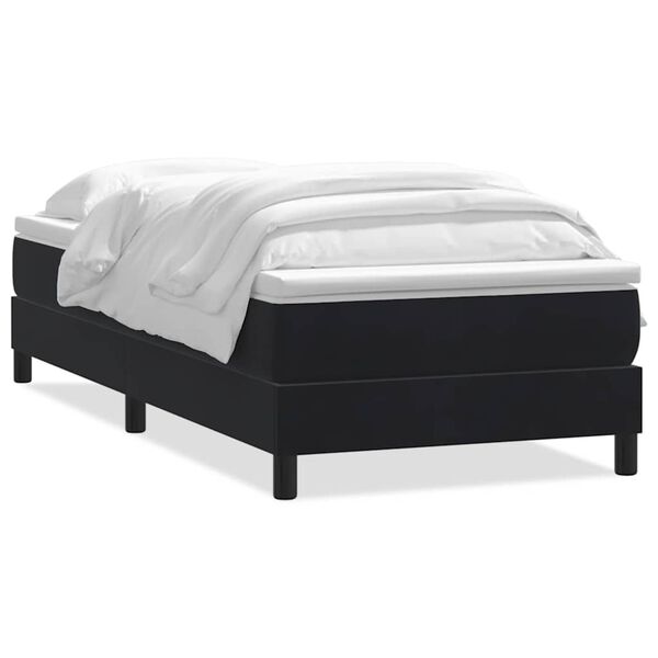 vidaXL Sommier &agrave; lattes de lit avec matelas noir 100x210 cm velours