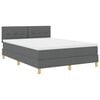 vidaXL Lit &agrave; ressort LED avec bandes LED Gris fonc&eacute; 140 x 200 cm tissu