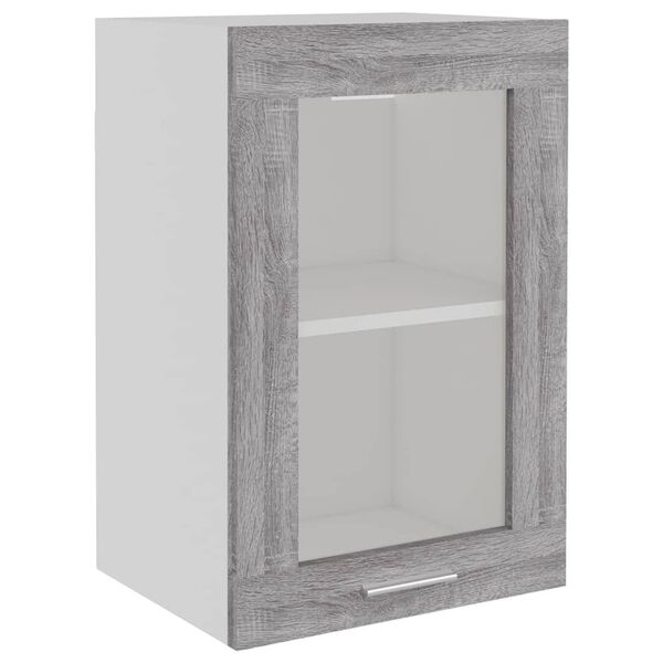 vidaXL Vitrine suspendue "Lyon" Gris Sonoma 40 x 31 x 60 cm Bois d'ingénierie