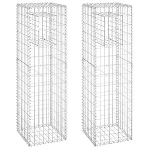 vidaXL Poteaux à panier de gabion 2 pcs 40x40x140 cm Fer