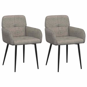 vidaXL Chaises de salle &agrave; manger 2 pc Simili daim Gris clair