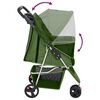 vidaXL Poussette pour chien pliante Vert 80x46x98 cm Tissu Oxford