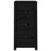 vidaXL Buffets 2 pcs noir 40x35x80 cm bois massif de pin