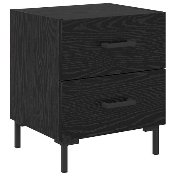 vidaXL Cabinet de chevet avec tiroir Ch&ecirc;ne noir 40 x 35 x 47,5 cm
