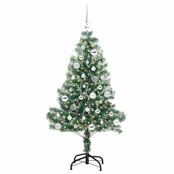 vidaXL Arbre de No&euml;l artificiel floconn&eacute; de neige avec lumi&egrave;re LED