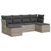 vidaXL Salon de jardin 6 pcs avec coussins gris clair r&eacute;sine tress&eacute;e