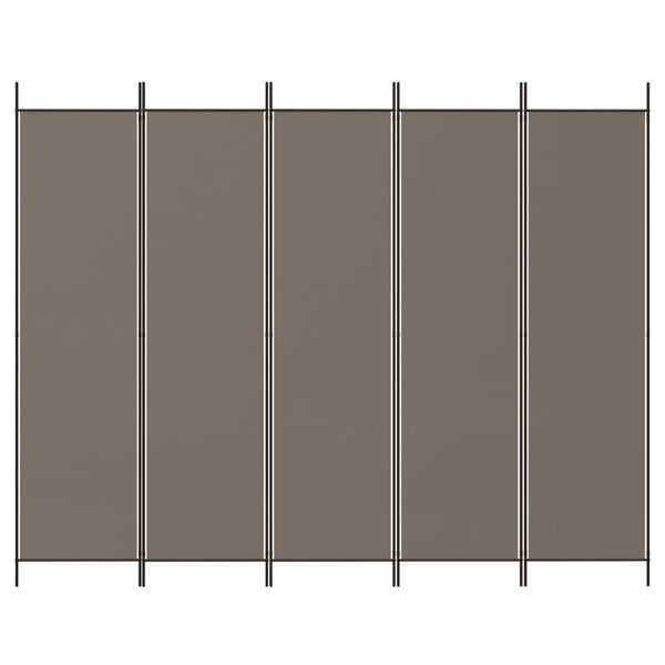 vidaXL Cloison de s&eacute;paration 5 panneaux Anthracite 250x220 cm Tissu
