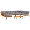 vidaXL Salon palette de jardin avec coussins 6pcs bois d'acacia massif