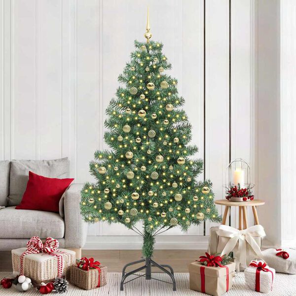 vidaXL Sapin de No&euml;l avec 300 LED avec support Vert 210 cm PVC