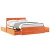 vidaXL Cadre de lit sans matelas cire marron 135x190cm bois pin massif