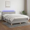 vidaXL Sommier &agrave; lattes de lit et matelas et LED Gris clair 140x200 cm