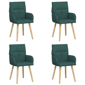 vidaXL Chaises de salle &agrave; manger 4 pc Tissu Vert fonc&eacute; 60 x 56 x 96 cm