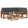 vidaXL Ensemble de canap&eacute;s d'ext&eacute;rieur 5 pcs Naturel et Anthracite