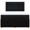 vidaXL Sommier &agrave; lattes de lit avec matelas Noir 140x200 cm Tissu