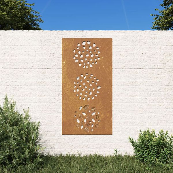 vidaXL D&eacute;coration murale jardin 105x55 cm acier corten design feuille