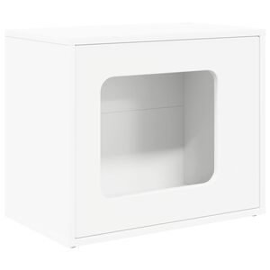 vidaXL Maison pour chat Blanc 51 x 30 x 42 cm Bois d'ing&eacute;nierie