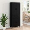 vidaXL Haut Armoire avec tiroir 2 pcs Ch&ecirc;ne noir Bois d'ing&eacute;nierie
