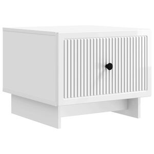 vidaXL Table basse Blanc brillant 49 x 50 x 40 cm Bois d'ing&eacute;nierie