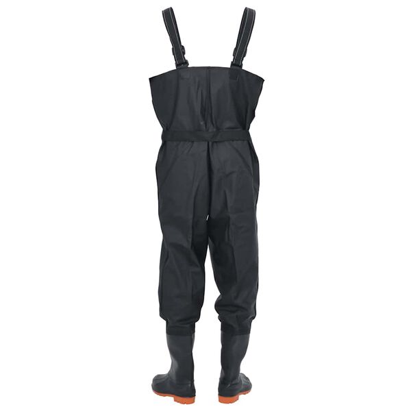 vidaXL Cuissardes avec bottes et ceinture noir taille 46