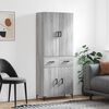 vidaXL Buffet haut Sonoma gris 69,5x34x180 cm Bois d'ing&eacute;nierie