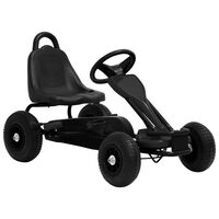 vidaXL Kart à pédales avec pneus Noir